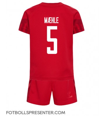 Danmark Joakim Maehle #5 Hemmatröja Barn VM 2022 Kortärmad (+ korta byxor)